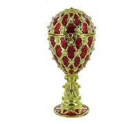 Musical box / music box in the shape of an egg made of metal with gilding, rhinestones and miniaturised 18-note wind up musical mechanism - A little night music - Eine kleine Nachtmusik (Mozart)