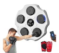 Musical Boxing Machine, Wall Mounted Electronic Music Boxing Pad with Boxing Gloves, Bluetooth, Lights to the Rhythm of Music.(2 mode, 43x43x5 cm)