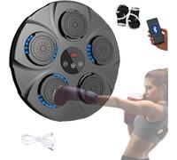 Musical Boxing Machine, Wall Mounted Electronic Music Boxing Pad with Boxing Gloves, Bluetooth, Lights to the Rhythm of Music.(2 mode, 40x40x5 cm)