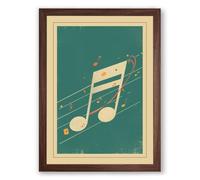 Musical Chairs Art Deco Framed Wall Art Print A1 (84.1×59.4cm) Walnut, Wall Decor for Living Room, Bedroom, Office & Home, Ready to Hang, Art Gift
