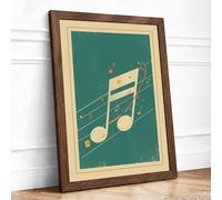 Musical Chairs Art Deco Framed Wall Art Print A3 (42×29.7cm) Walnut, Wall Decor for Living Room, Bedroom, Office & Home, Ready to Hang, Art Gift