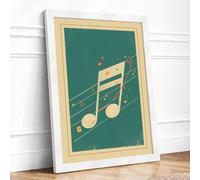 Musical Chairs Art Deco Framed Wall Art Print A3 (42×29.7cm) White, Wall Decor for Living Room, Bedroom, Office & Home, Ready to Hang, Art Gift