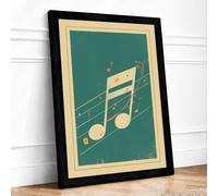 Musical Chairs Art Deco Framed Wall Art Print A4 (29.7×21cm) Black, Wall Decor for Living Room, Bedroom, Office & Home, Ready to Hang, Art Gift