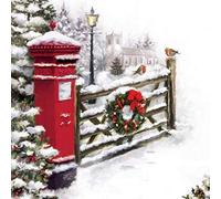 Musical Christmas card. Pillar Box. Open greeting card and hear 15-20 seconds of In the Bleak Midwinter sung by the Choir of Chichester Cathedral