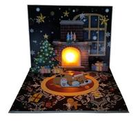 Musical Christmas Cards 3D Santa Fireplace Handmade Blessing Cards | Fun Handmade Blessing Cards Festive Accessories for Kids Adults Friends Family Holiday Birthday Family Gatherings