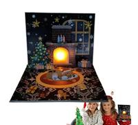 Musical Christmas Cards Handmade Blessing Cards Santa Claus Projection | Merry Christmas Greeting Festive Accessories Parties Supplies for Holiday Birthday Kids Adults Festive Parties Family Gathe