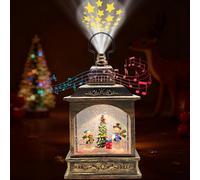 Musical Christmas Lantern Snow Globes, Snowman lanterns Indoor Christmas Decorations, Xmas Lantern Decorations with Glitter Light Scene, Musical Snow Globes for Adults, Battery/USB Powered