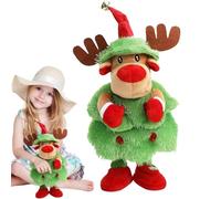 Musical Christmas Reindeer Decoration - Dancing Toy with Bells and Festive Sound, Perfect for Holiday Decor and Xmas Gifts - Creative Christmas Figures for Home Decorations, Red Deer