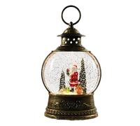 Musical Christmas Snow Globe - Holiday Rotating Water Lantern | Festive Winter Decoration With LED Lights And Tune, Santa Scene Collectible Gift, Battery Operated Home Table Centerpiece Ornament