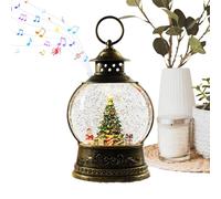 Musical Christmas Snow Globe - Holiday Rotating Water Lantern | Festive Winter Decoration With LED Lights And Tune, Santa Scene Collectible Gift, Battery Operated Home Table Centerpiece Ornament