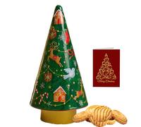 Musical Christmas Tree Biscuit Tin 180g - Festive Keepsake Tin with Holiday Tune & Shortbread Biscuits - Stocking Filler, Christmas Gifts for Kids & Adult, Afternoon Tea Biscuits Gift Set