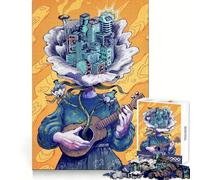 Musical Cityscape Flower Person Illustration Jigsaw Puzzles for Adults 1000 Pieces Mind Skill Toy Slow Enjoy Design Assembly Lovely Gift (50x75cm)