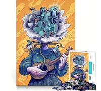 Musical Cityscape Flower Person Illustration Jigsaw Puzzles for Adults 1000 Pieces Mind Skill Toy Slow Enjoy Design Assembly Lovely Gift (50x75cm)