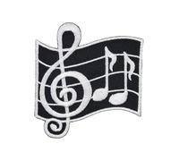 Musical Clef Music Notes Patch for Iron-On or Sew On Iron-On Patch Iron-On Patch for Clothes Embroidered Iron-On Patch Applique Patch Size 6.6 x 7.2 cm