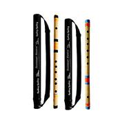 Musical Combo Flutes D Natural 7 Hole (18 Inch) & G Scale (17 Inch) Bamboo Flute Bansuri with Flute Carry Bag Free By Indian Collectible