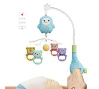 Musical Cot Mobile - Building Material, Colourful Blue/Pink, Simple Battery Operated, Compact, Travel-Friendly, With Nursery Bassinet Playpen for Adults, Portable Educational