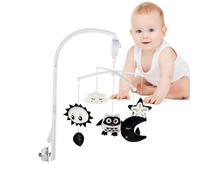 Musical Crib Accessory - Black and White Animal Bassinet Mobile, Rotating Visual Development Toy for Newborns | Sensory Hanging Toy for Cots & Moses Baskets, Perfect Shower Gift