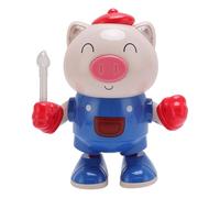 Musical Dancing Pig Toy Cute Early Education Toy Walking Singing Dancing Pig for Children with Lighting Effects (Blue)