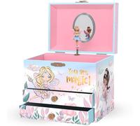 Musical Fairy Jewellery Box for Girls - Kids Music Box with Spinning Fairy and Mirror, Princess Birthday Gift for Little Girls, Ages 3-10 - 17.1 x 13.3 x 15.2 cm