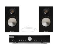 Musical Fidelity B1xi Integrated Amplifier with Monitor Audio Bronze 50 7G Bookshelf Speakers Black