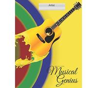 Musical Genius: Music writing manuscript 130 page of Blank line Paper Sheet of Musical design ; 8.5x11 Inches with Large Custom Guitar design Cover