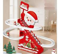 Musical Gingerbread Ski Slope, Electric Santa Slide Track Climbing Toy with 3/5 Dolls, Christmas Tree Ski Slope, Automatic Stairs LED Light Music Motion Playset, Indoor Holiday Display (5 snowman)