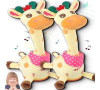 Musical Giraffe Toy, Dancing Talking Giraffe Toy, Repeating What You Say, with Interactive Voice Imitation & LED Lights for Toddlers 1-3 Years Old (2PCS)