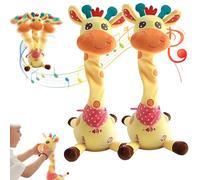 Musical Giraffe Toy - Sings, Dances & Repeats What You Say, Dancing Giraffe Plush Toy, Shining LED Lights, Interactive Voice Imitation (2pcs)