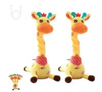 Musical Giraffe Toy - Sings, Dances & Repeats What You Say, Dancing Talking Giraffe, Shining Led Lights, Interactive Mimicking Toy With Recording, For Toddlers 1-3 Years Old (2pcs)