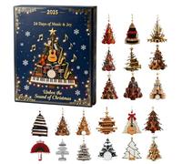 Musical Guitar Advent Calendars 2025, 24 Day Countdown Calendar With Acrylic Music Instrument, Personalised Rock Musical Christmas Tree Ornaments, Gift For Boys Girls Music Enthusiasts