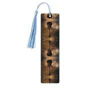 Musical Guitar Print Wooden Bookmark Bookmarks with Tassels Book Marks for Reading Hardcover Books Notebooks