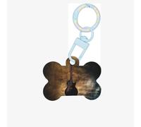 Musical Guitar Printing Acrylic Dog Bone Ornament,Dog Tags Personalized Pet Ornament, Key Chain Bone Shaped Id Tags