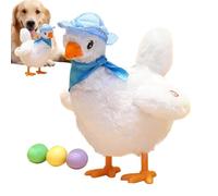 Musical Hen - Velvet 28x20x16cm | Chicken Toy Laying Three Eggs | Plush Hen | Soft Interactive Musical Plush Toy Shaped Like A For Kids Entertainment Sensory Play Comfort Cuddling Nursery Decoration P