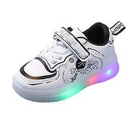 Musical High Top Shoes Children Shoes LED Lighting Casual Shoes Boys Girls Students White Pink Cute Soft Sole Sport Sneakers Toddler Girl Apparel (Black, 2-2.5 Years)