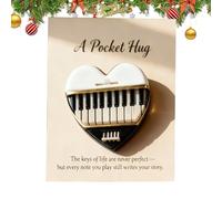 Musical Hug Gift Collection - Resin 6 x 5.5cm | Handmade Motivational Keepsake with Heart Shaped Guitar Design, Pocket Memory, Music Lovers, Portable Encouragement Cards |