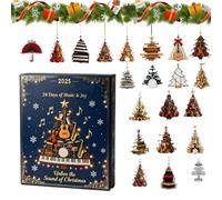 Musical Instrument Christmas 24 Days, 24-Piece Music Decor Set with Mini Piano Guitar Violin Saxophone, Perfect for Christmas Tree Adorning, Gifting to Music Enthusiasts & Secret Santa