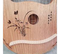musical instrument decorations 19-string mahogany solid wood string instrument cute mini creative unique jewelry mountain wooden lyre harp metal strings (Color : 1)