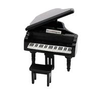 Musical Instrument Decorations Miniature Grand Piano Model Mahogany Double Set Musical Instrument Accessories(Black)