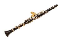 musical instrument decorations Portable Clarinet Pocket Micro with Hand Bag Accessories Musical Instrument Classical Miniature Model Portable Mini Creative Unique Black Leather Case + Stand