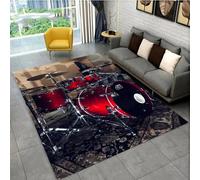 Musical Instrument Drum Set Area Rugs 3D Printed Large Carpet Living Room Bedroom Decor Mat Home Non-Slip Floor Polyester Rug 40 X 60 Cm - Polyester Soft Touch Easy Clean, Stain Resist /678760319166