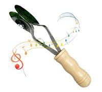 Musical Instrument - Folk Music Spoons Percussion Tool with Wooden Handle Stainless Steel | Irish Appalachian Session Accessory, Easy to Play Hand Instrument