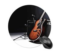 Musical Instrument Guitar Mouse Pad Premium Texture Mousepad with Non-Slip Rubber Base 7.8" X 7.8" Large Gaming Mouse Mat Wireless Mouse Desk Accessories