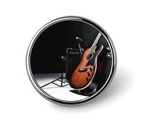 Musical Instrument Guitar Round Lapel Pins Backpack Pin Cute Brooch Decoration Brooches for Women Men Fashion Button Badges for Hat Backpacks Purses Jackets Shirt Suit