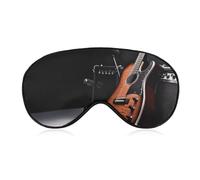 Musical Instrument Guitar Sleep Mask for Women Men Side Sleeper Eye Cover with Adjustable Strap Soft Breathable Blackout Mask Slip-Free Deep Sleeping Travel Essentials