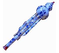 musical instrument， Hulusi Flute C/Bb Key Blue and White Porcelain Calabash Folk Music Instrument Beginner