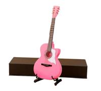 Musical Instrument Model Home Decor 10/14/18cm Pink Mini Acoustic Guitar Wooden Miniature Electric Guitar Model Musical Instrument Decoration(B,10cm)