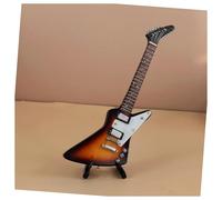 Musical Instrument Model Home Decor 15cm Mini Guitar Electric Bass Electric Guitar Model Miniature Wooden Mini Musical Instrument Model(Q)