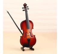 Musical Instrument Model Home Decor Mini Violin With Support Miniature Violin Model Wooden Musical Instruments Decorative Ornaments(20cm)