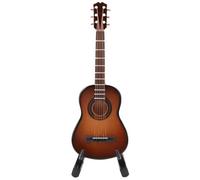Musical instrument model kits Mini Classical Guitar Model Wooden Miniature Musical Instrument Ornaments Craft For Bedroom Living Room Office(Coffee 14cm)
