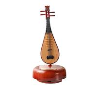 Musical instrument model kits Rotating Violin Music Box Guitar Instrument Music Box Pipa Model Creative Office And Living Room Decoration Gift(B)